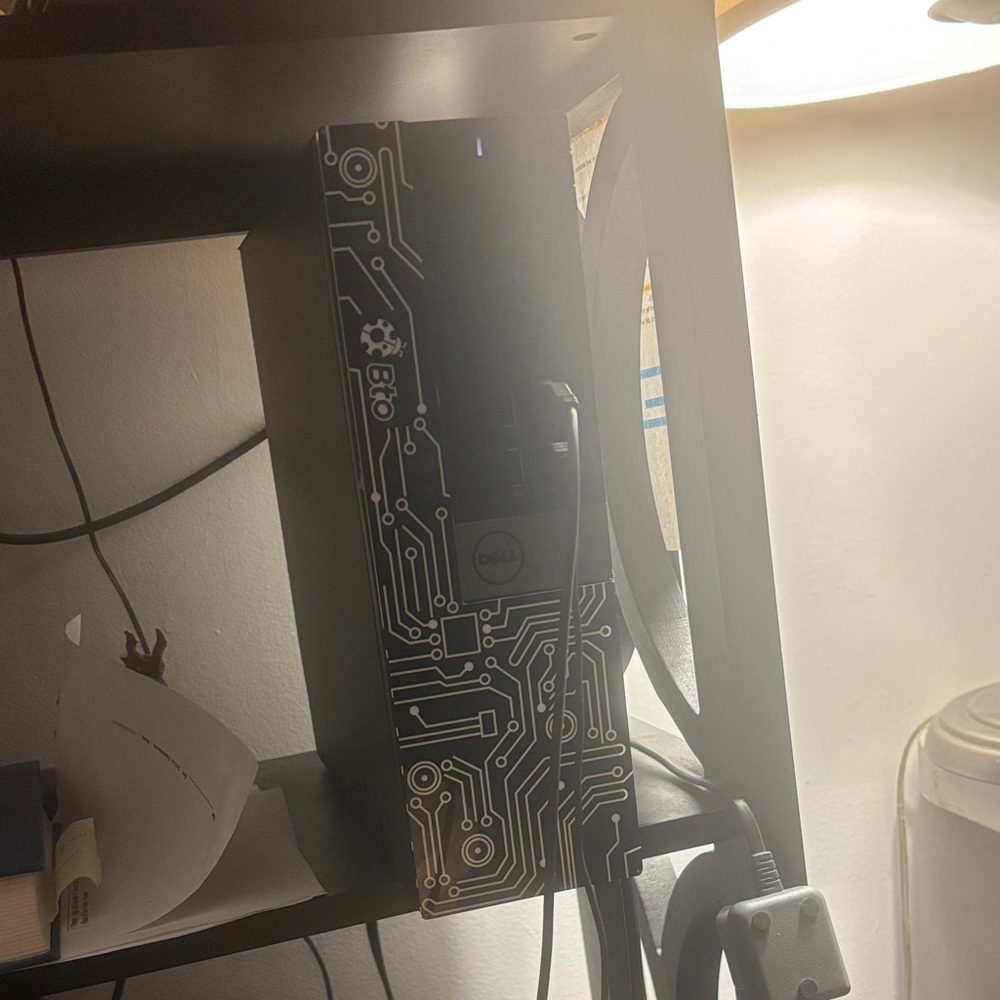 Dell Desktop with Black Circuit Pattern gaming pc for sale runs smooth!